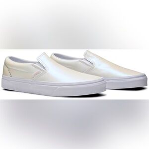 VANS - Iridescent Pearl Slip-On Sneaker in White/Ivory colour, Size 7 Women’s.